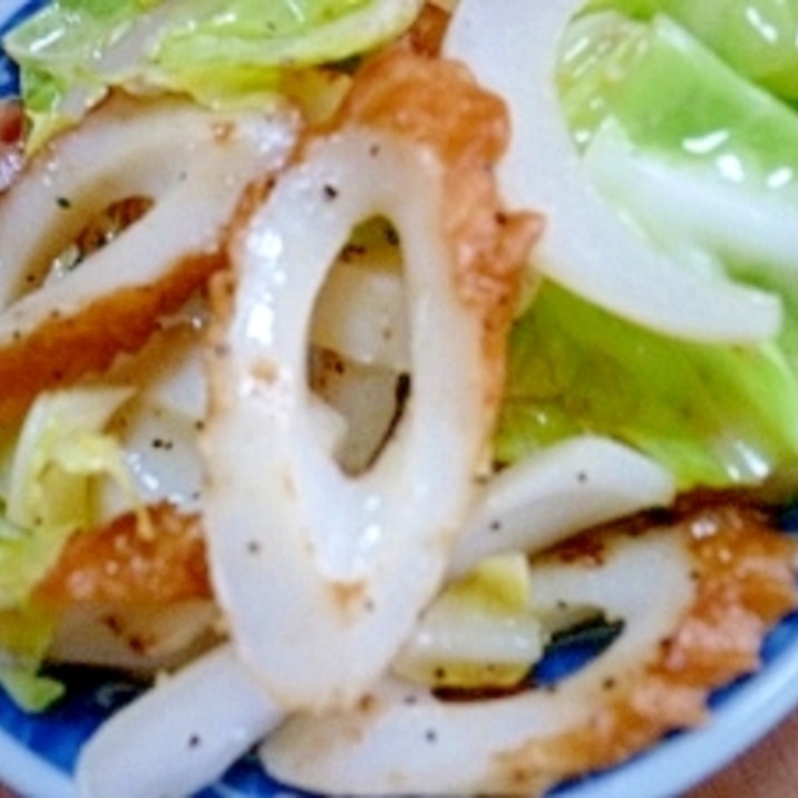 *お弁当おかず*ちくわとキャベツの塩コショウ炒め